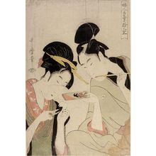 Kitagawa Utamaro: A GIRL IS TRIMMING SOMETHING WITH SCISSORS - Harvard Art Museum