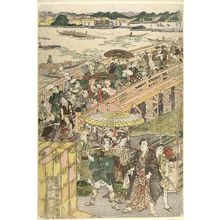 Utagawa Toyokuni I: ENJOYING THE EVENING BREZE AT RYOGOKU BUNGE - Harvard Art Museum