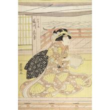 Utagawa Toyokuni I: ACTOR AS WOMAN SEATED WITH TEAPOT - Harvard Art Museum