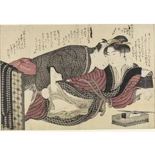 勝川春潮: Erotic Scene, Edo period, circa 1780-1790 - ハーバード大学