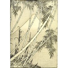 葛飾北斎: Fuji in a Bamboo Grove (Chikurin no Fuji): Half of detatched page from One Hundred Views of Mount Fuji (Fugaku hyakkei) Vol. 2, Edo period, 1835 (Tempô 6) - ハーバード大学