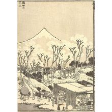 葛飾北斎: Fuji from the Sumida River (Sumida no Fuji): Half of detatched page from One Hundred Views of Mount Fuji (Fugaku hyakkei) Vol. 3, Edo period, circa 1835-1847 - ハーバード大学