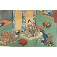 Utagawa Kunisada, 歌川国貞 (Utagawa Kunisada)创作的日本版画《YUKARI NO UTENSHU》