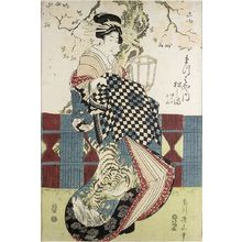 菊川英山: Courtesans Matsushima of the Matsubaya and Yashio of the Ogiya..., Late Edo period, c. early-mid 19th century - ハーバード大学