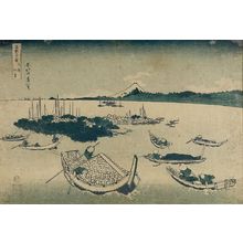 Katsushika Hokusai: Tsukuda Island in Musashi Province (Buyô Tsukuda-jima), from the series Thirty-Six Views of Mount Fuji (Fugaku sanjûrokkei) - Harvard Art Museum