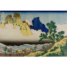 葛飾北斎: Back View of Fuji from the Minobu River (Minobu-gawa ura Fuji), from the series Thirty-Six Views of Mount Fuji (Fugaku sanjûrokkei), Late Edo period, circa 1829-1833 - ハーバード大学