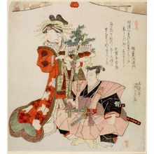 Utagawa Kunisada: Actors Matsumoto Koshirô 5th as Ômi no Kotoda and Segawa Kikunojô 5th as Ôiso no Tora in Soga Brothers play, from the Series of Five (Goban tzuzuki), Edo period, circa 1818-1820 - Harvard Art Museum