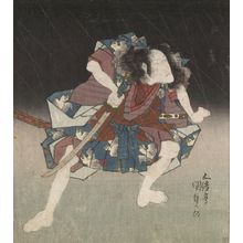 Utagawa Kunisada, 歌川国貞 (Utagawa Kunisada)创作的日本版画《TORA AND JURO, Edo period, circa early 19th century》