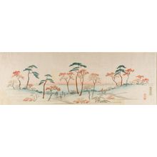 Utagawa Hiroshige: Maples at Kaianji Temple (Kaianji kôyô) from the series Famous Views of Edo - Harvard Art Museum