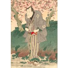 歌川国貞: Actor Seki Sanjurô 2nd, from an untitled series of actors on the theme of Snow, Moon and Flowers (Setsugekka), Edo period, circa 1825 - ハーバード大学