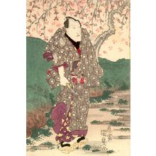 Utagawa Kunisada: Actor Onoe Kikugorô 3rd, from an untitled series of actors on the theme of Snow, Moon and Flowers (Setsugekka), Edo period, circa 1825 - Harvard Art Museum