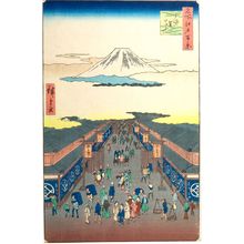 Ando Hiroshige, 歌川広重 (Andô Hiroshige)による浮世絵「Suruga Street (Suruga-chô), Number 8 from the series One Hundred Famous Views of Edo (Meisho Edo hyakkei), Edo period, dated 1856 (9th month)」