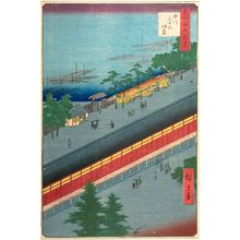 Utagawa Hiroshige: Hall of Thirty-Three Bays, Fukagawa (Fukagawa Sanjûsangendô), Number 69 from the series One Hundred Famous Views of Edo (Meisho Edo hyakkei), Edo period, dated 1857 (8th month) - Harvard Art Museum