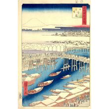 Utagawa Hiroshige: Nihonbashi, Clearing After Snow (Nihonbashi yukibare), Number 1 from the series One Hundred Famous Views of Edo (Meisho Edo hyakkei), Edo period, dated 1856 (5th month) - Harvard Art Museum