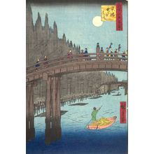 Utagawa Hiroshige: Bamboo Yards, Kyôbashi Bridge (Kyôbashi Takegashi), Number 76 from the series One Hundred Famous Views of Edo (Meisho Edo hyakkei), Edo period, dated 1857 (12th month) - Harvard Art Museum