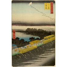 Utagawa Hiroshige: Nihon Embankment, Yoshiwara (Yoshiwara Nihonzutsumi), Number 100 from the series One Hundred Famous Views of Edo (Meisho Edo hyakkei), Edo period, dated 1857 (4th month) - Harvard Art Museum