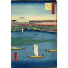 Ando Hiroshige, 歌川広重 (Andô Hiroshige)による浮世絵「Mitsumata Dividing Pool (Mitsumata Wakarenofuchi), Number 57 from the series One Hundred Famous Views of Edo (Meisho Edo hyakkei), Edo period, dated 1857 (2nd month)」