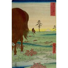 Utagawa Hiroshige: TWO LANDSCAPES BOATS AND HORSES IN A MEADOW - Harvard Art Museum