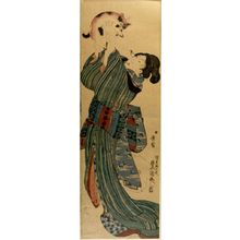 Utagawa Toyokuni I: WOMAN IN STRIPED KIMONO - Harvard Art Museum