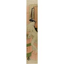 鈴木春信: Woman Entering Bath, Edo period, circa 1765-1770 - ハーバード大学