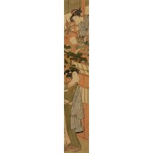 北尾重政: Woman and Child Bidding Man Farewell, Edo period, mid-late 18th century - ハーバード大学