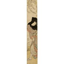 鳥居清長: Woman Walking on a Windy Day, Edo period, circa 1780 - ハーバード大学