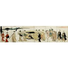 Utagawa Toyohiro: Procession of Women Carrying Palanquin - Harvard Art Museum