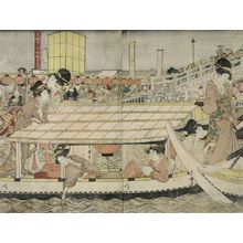 Kitagawa Utamaro: Diptych: Festival (Women in Boat by Bridge) - Harvard Art Museum