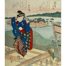 Totoya Hokkei: THE POETESS, KIYO, LOOKING AT SHINOBAZU LAKE - Harvard Art Museum