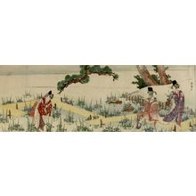 Katsushika Hokusai: Women Gathering Iris (Yatsuhashi), Edo period, - Harvard Art Museum