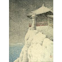 Kawase Hasui: Kannon Temple at Abuto (Abuto no Kannon), from the series Japanese Landscape Selections (Nihon fukei senshû), Taishô period, dated 1922 - Harvard Art Museum