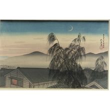 Hashiguchi Goyo: Evening Crescent Moon at Kôbe (Kôbe no Yoizuki), Taishô period, dated 1920 - Harvard Art Museum
