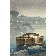 川瀬巴水: Rain at Shuzen-ji, Izu, Shôwa period, dated 1933 - ハーバード大学