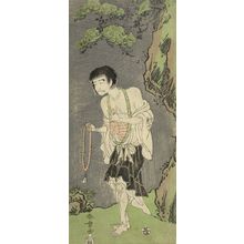 Katsukawa Shunsho: Actor Nakamura Nakazô 1st as the Monk Raigô Ajari, from the play Forest of the Nue Monster: Target of the Eleventh Month (Nue no mori ichiyô no mato) performed at the Nakamura Theater from the 1st day of the 11th month, 1770, Edo period, 1770 (eleventh month) - Harvard Art Museum