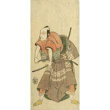 Katsukawa Shunsho: Actor Sawamura Sôjûrô as ômi no Kotôda(?) in the play Shuen Soga ômugaeshi(?) performed at the ichimura Theater(?) from the second month of 1768, Edo period, 1768 (2nd month) - Harvard Art Museum