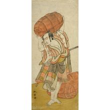 勝川春章: Actor Arashi Sangorô with Rice Bales, Edo period, circa mid to late 18th century - ハーバード大学