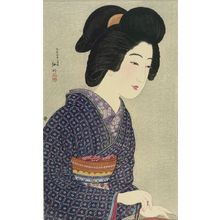 高橋弘明: Girl by the Hibachi, Taishô period, dated 1925 - ハーバード大学