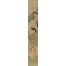 Isoda Koryusai: Young Girl Running in the Wind with Her Kimono Opening, Edo period, 1770 - Harvard Art Museum