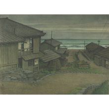 Kawase Hasui, 川瀬巴水 (Kawase Hasui)创作的日本版画《Cloudy Day in Mito: Large Sketch, Shôwa period, dated 1951》