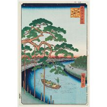 Utagawa Hiroshige: Five Pines, Onagi Canal (Onagigawa Gohonmatsu), Number 97 from the series One Hundred Famous Views of Edo (Meisho Edo hyakkei), Edo period, dated 1856 (7th month) - Harvard Art Museum