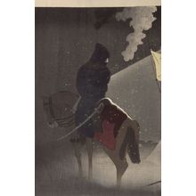 小林清親: Braving the Bitter Cold, Our Troops Set Up Camp at Yingkou, Meiji period, dated 1895 - ハーバード大学