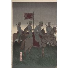 Kobayashi Kiyochika: Crossing Anjô Proceeding in Battle (Anjô o watari shingeki no zu), Meiji period, dated 1894 - Harvard Art Museum