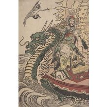 歌川豊国: Seven Gods of Good Fortune (Shichifukujin) Playing Music and Dancing in the Ship of Treasures (Takarabune) - ハーバード大学