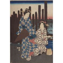 Utagawa Hiroshige: Summer Evening at Ryôgoku Bridge, from the series... - Harvard Art Museum