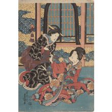 歌川国貞: Abundant New Year Congratulations of the House of Spring Colors (Shunshoku-ya kata no kotobuki), Late Edo period, circa 1847-1852 - ハーバード大学