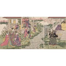 Utagawa Toyokuni I: Triptych: Scene from the play 