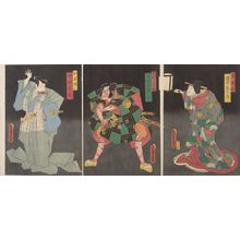 Japanischer Druck "Triptych: Meiboku Sendai Hagi" von Utagawa Kunisada, 歌川国貞 (Utagawa Kunisada)