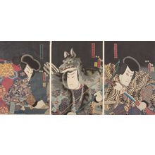 歌川国貞: Triptych: Three Kabuki Actors, Late Edo period, circa 1855-1860 - ハーバード大学