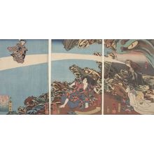 Utagawa Kuniyoshi: Triptych: Ibaraki no keshin, Late Edo period, circa 1843-1847 - Harvard Art Museum