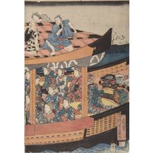 Utagawa Yoshikazu: Pleasure Barge with Laborers on Roof - Harvard Art Museum